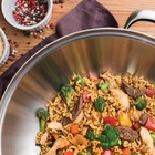 Wok Ventura Em Aco Inox Com Fundo Triplo Tampa De Vidro 34 Cm