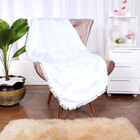 Xale Branco Para Sofá Manta 2,30m X 1,50m Jacquard Retangular