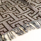 Xale Manta Decorativo Para Sofá 2 Lugares Estampa Creta Preto