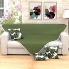 Xale Manta Para Sofá Verde Lisa 1,50m X 1,50m Com Franja