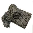 Xale Manta Sofá Jacquard 1,60m X 1,40m Vitral Preta Premium