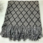 Xale Manta Sofá Jacquard 1,60m X 1,40m Vitral Preta Premium