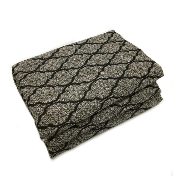 Xale Manta Sofá Jacquard 1,60m X 1,40m Vitral Preta Premium