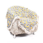 Xale Para Sofá Decorativo Amarelo Geométrico 1,50m X 1,50m Co