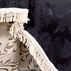 Xale Preto Para Sofá Jacquard 2,30m X 1,50m Medalhão Grande