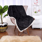 Xale Preto Para Sofá Jacquard 2,30m X 1,50m Medalhão Grande