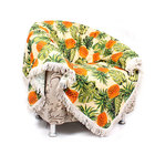 Xale Sofá Abacaxi Estampado 1,50m X 1,50m Com Franja Jacquard