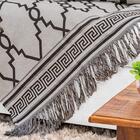 Xale Sofá Jacquard Rústico Corinto 5 Peças Preto