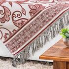 Xale Sofá Jacquard Rústico Corinto 5 Peças Vinho