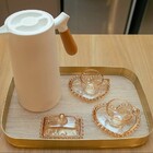 Xícara Café Cristal Com Pires Coração Âmbar 85 Ml