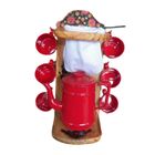 Xicara Café Gourmet Vermelho, Suporte, Coador, 6 Canecas, Bul