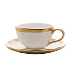 Xícara Café Porcelana Dubai Branco Dourado Dubai 90ml Wolff