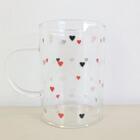 Xícara Caneca De Vidro Corações Love 200 Ml - Lyor