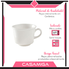 Xícara Chá Cerâmica 240ml Perla Branco