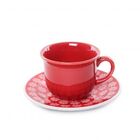 Xícara Chá Com Pires 200ml Daily Floreal Renda 15cm Oxford