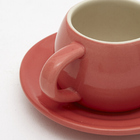 Xícara com pires cerâmica coral 150ml MondoCeram