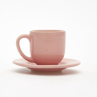 Xícara com pires cerâmica rosa 70ml Porto Brasil