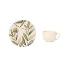 Xícara Com Pires Em Cerâmica Copa Cia Aquarelle Azeitonas 200
