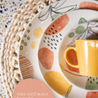 Xicara com Pires em Cerâmica para Café Chá Louça Botanical Co