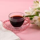 Xícara Cristal De Chumbo Pires Coração Borda Rosa 80ml