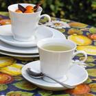 Xícara De Café Com Pires Porcelana Branca 80ml Chá Capri Serv