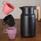 Xícara De Café Empilhável Lyor Rosa De Ceramica 90ml