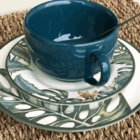 Xícara De Chá 200ml Com Pires Beija-flor Em Cerâmica Faiança