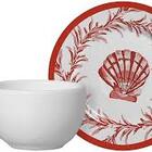 Xícara De Chá Com Pires Córsega Coral