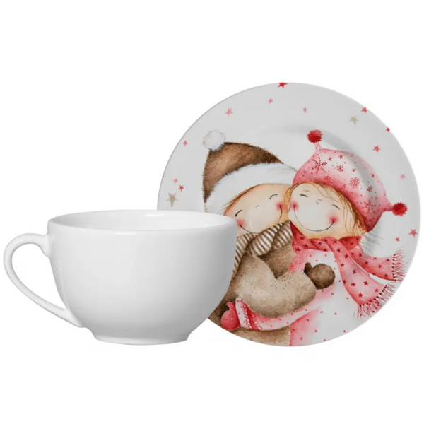 Xícara De Chá Com Pires De Cerâmica Natalino Celebrações De N