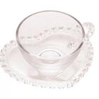 Xícara De Chá Com Pires De Coração De Cristal 170ml - Lyor