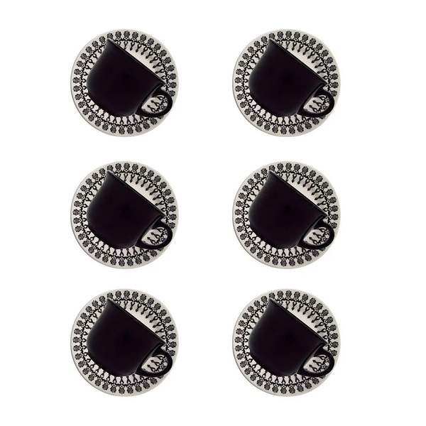 Xícara De Chá Com Pires Estampa Donna Folk 180ml 6 Unidades -