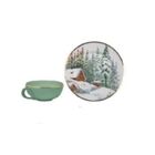Xícara De Chá Com Pires Snowman