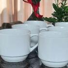 Xícara De Chá Empilhável 200 Ml Porcelana Branca Bar E Hotel