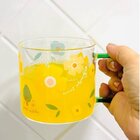 Xícara De Vidro Borossilicato Floral 360ml 360ml