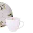 Xícara E Pires De Café Magnólia Porcelana Decorada 100 Ml Tra