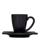 Xícara Elegance Para Café Com Pires 80ml Preta Em Policarbona