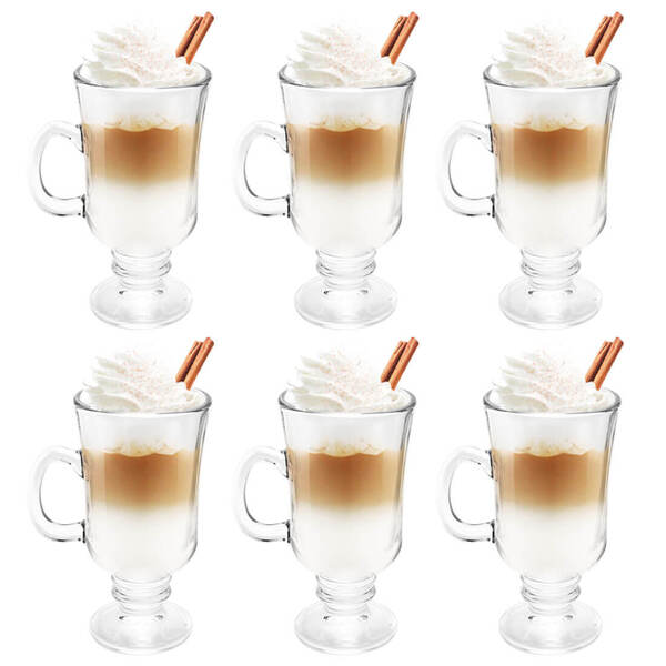 Xícara Grande Cappuccino 250ml Vidro 6 Peças