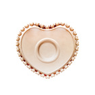 Xícara P/café C/ Pires Cristal Coração Âmbar Metalizado 80ml