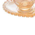 Xícara P/café C/ Pires Cristal Coração Âmbar Metalizado 80ml