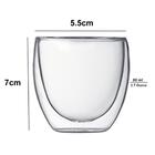 Xícara Para Café Chá Clear De Vidro Com Parede Dupla 80ml