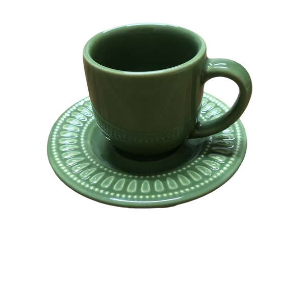 Xícara Para Café E Pires Verde Sálvia Porto Brasil