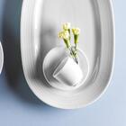 Xícara para café em porcelana Germer Chevron branca