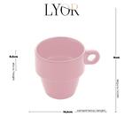 Xícara Para Café Lyor Cerâmica Empilhável Rosa 210ml - 2303