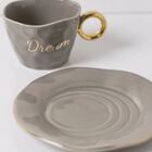 Xícara Para Café Porcelana Wish Dream Cinza 150 Ml