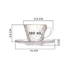 Xicara Para Cha De Cristal Borda Dourada E Pires Petra 180ml