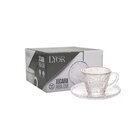 Xicara Para Cha De Cristal Borda Dourada E Pires Petra 180ml