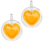 Xicara Parede Dupla Formato Coração 150ml Kit 2 Peças