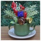 Xicara Vasinho De Natal Arranjo Decorativo Artesanal