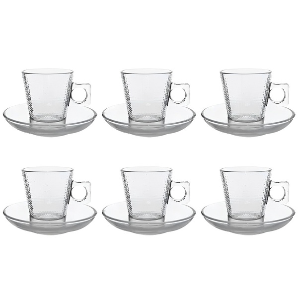 Xícaras Vidro Square 80ml - Jogo Xícaras 12 Peças Café Expres