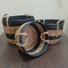 Zagora Cesta Decorativa Organizadora Cachepô Fibra Preto 3 Pe